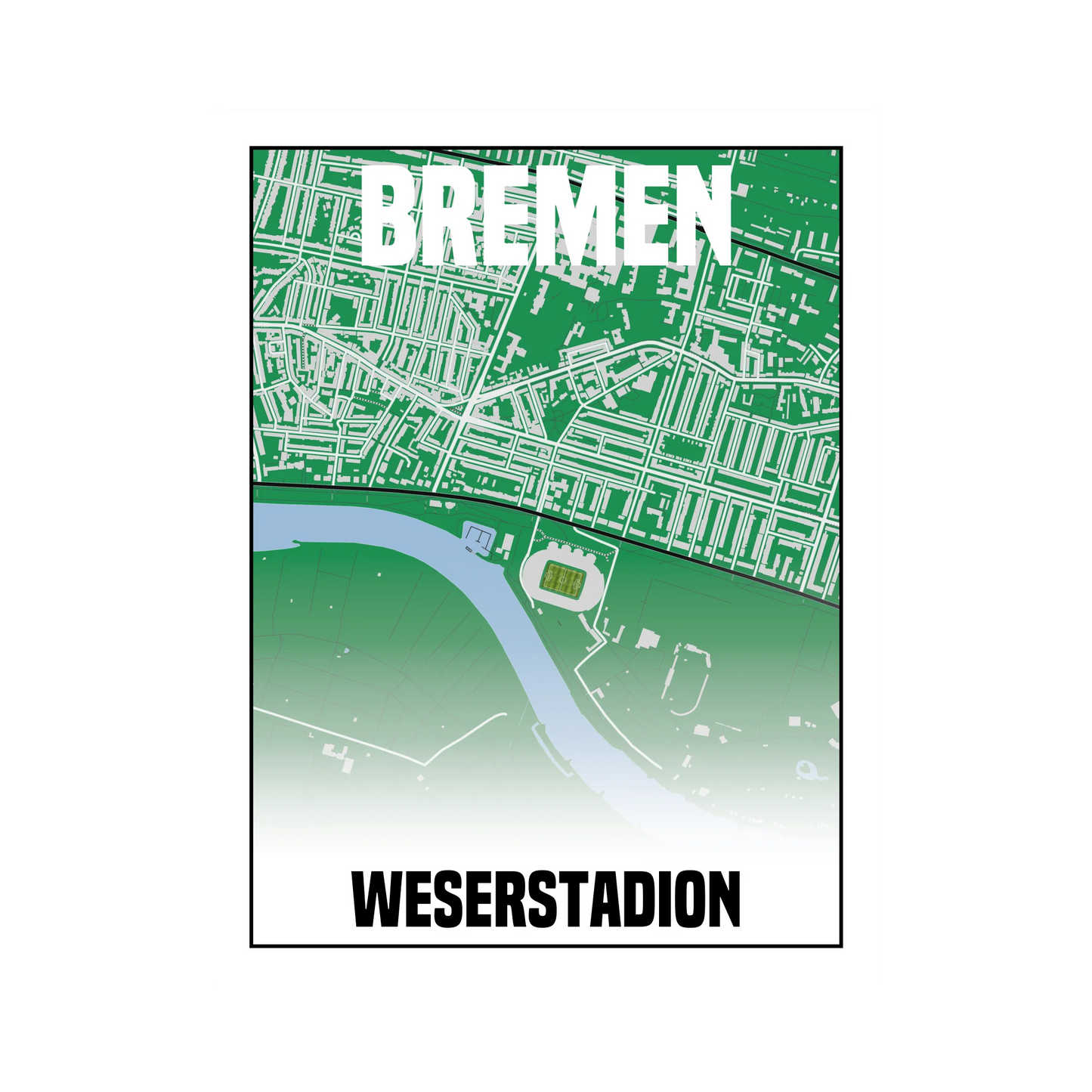 Stadion Bremen Karte Fußball Poster