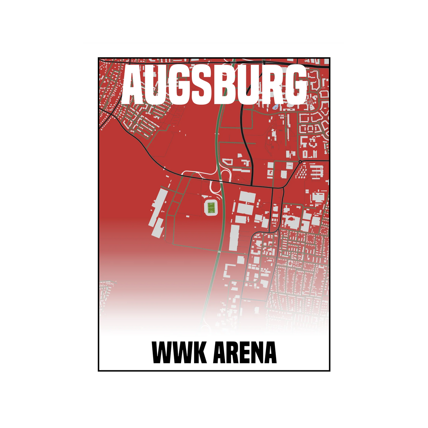 Stadion Augsburg Karte Fußball Poster