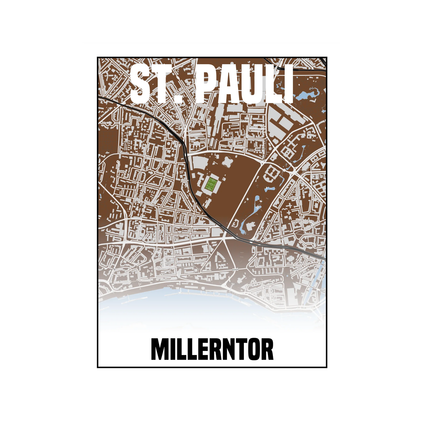 Stadion St. Pauli Karte Fußball Poster