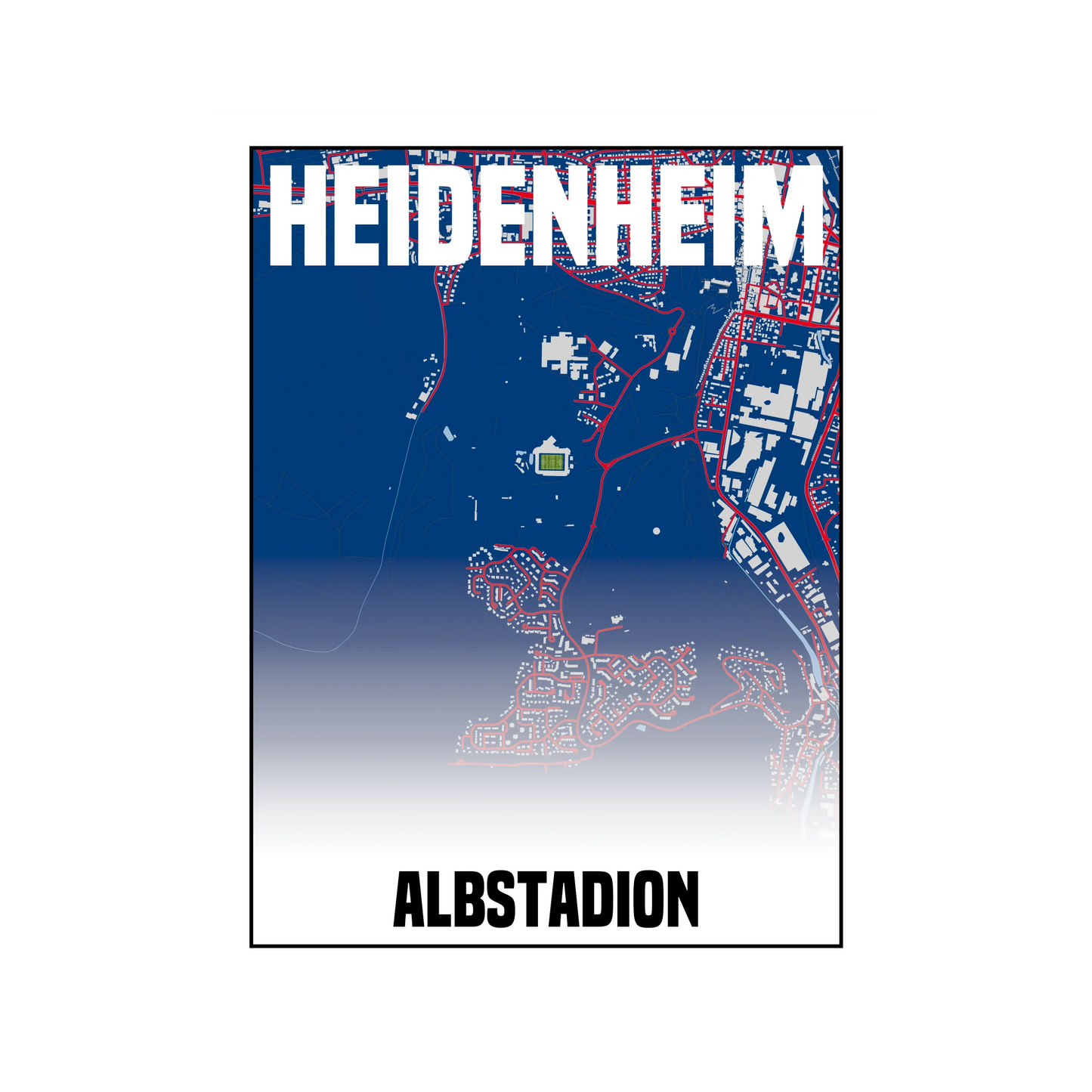 Stadion Heidenheim Karte Fußball Poster