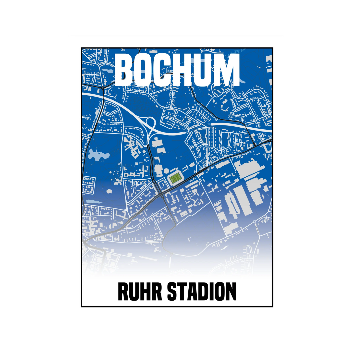 Stadion Bochum Karte Fußball Poster